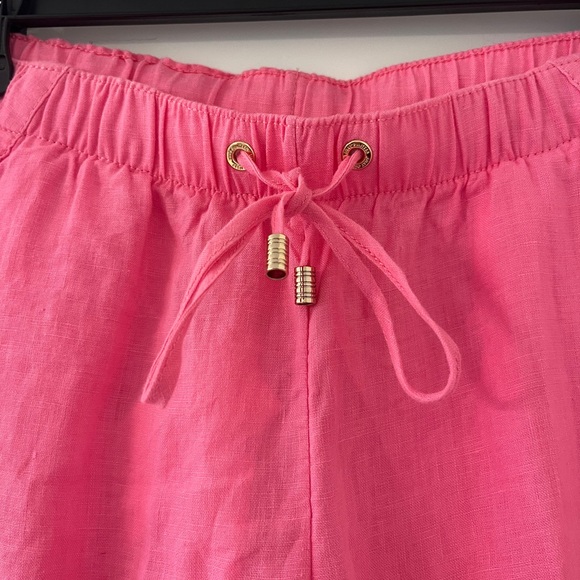 NWT Lilly Pulitzer Brawley Linen Crop Pant in Confetti Pink - Size M - Picture 2 of 14